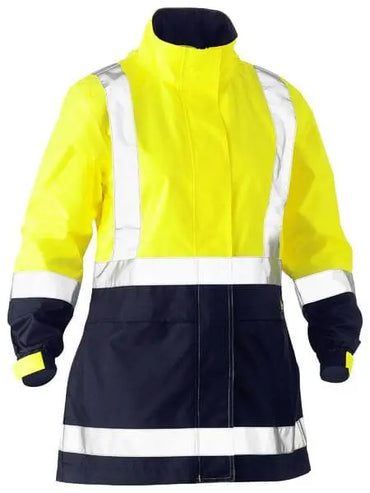 Bisley Women's Taped Hi Vis Recycled Rain Shell Jacket BJL6766T Metro Workwear.
