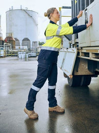 Bisley Apex 185 Women's Taped Hi Vis FR Vented Shirt BL8438T Metro Workwear.