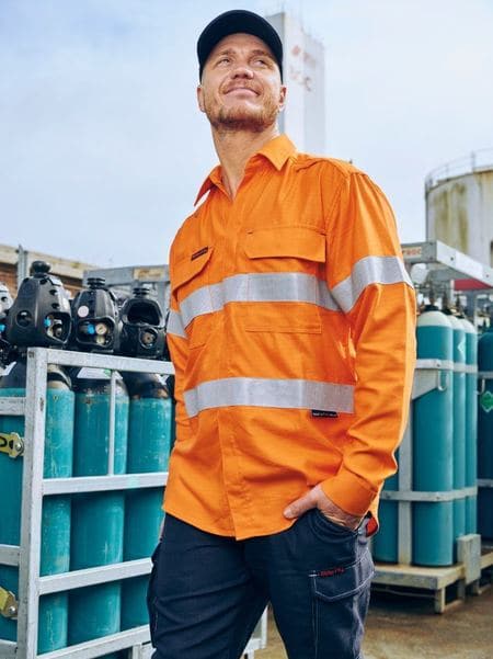 Bisley Workwear Apex 185 Taped Hi Vis FR Vented Shirt BS8439T Metro Workwear.