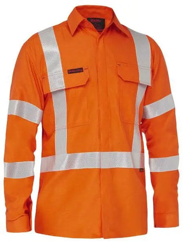 Bisley Workwear Apex 185 X Taped Hi Vis FR Vented Shirt BS8439XT Metro Workwear.
