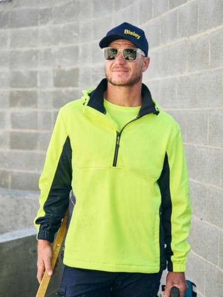 Bisley Workwear Hi Vis Water Repellent Fleece Hoodie BK6571 Metro Workwear.