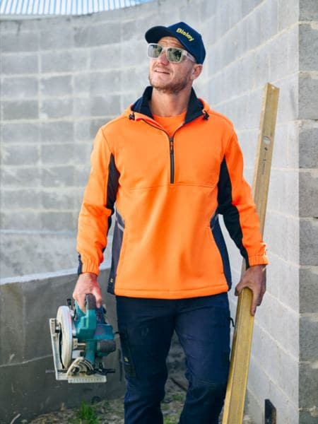 Bisley Workwear Hi Vis Water Repellent Fleece Hoodie BK6571 Metro Workwear.
