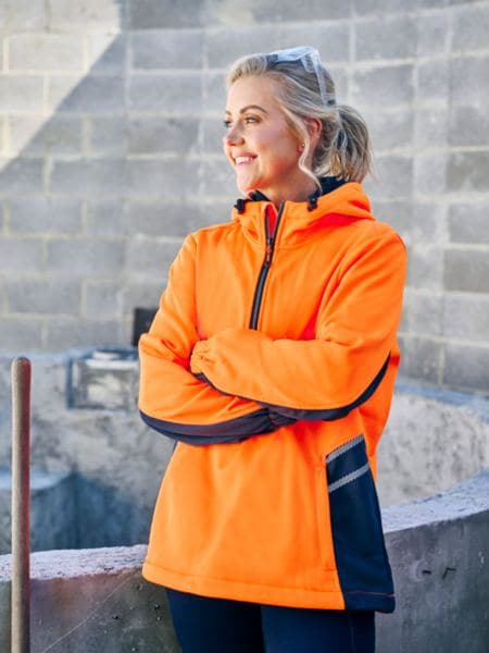 Bisley Women's Hi Vis Water Repellent Fleece Hoodie BKL6571 Metro Workwear.
