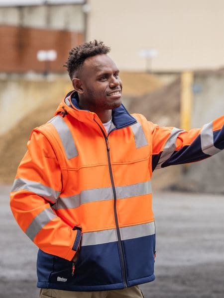 Bisley Taped Two Toned Hi Vis 3 in 1 Softshell Jacket BJ6078T Metro Workwear.