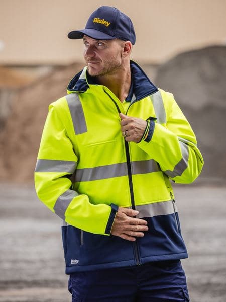 Bisley Taped Two Toned Hi Vis 3 in 1 Softshell Jacket BJ6078T Metro Workwear.