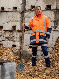 Bisley Taped Women's Hi Vis 5 in 1 Rain Jacket BKL6975 Metro Workwear.