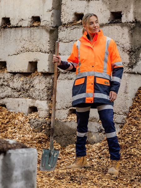 Bisley Taped Women's Hi Vis 5 in 1 Rain Jacket BKL6975 Metro Workwear.