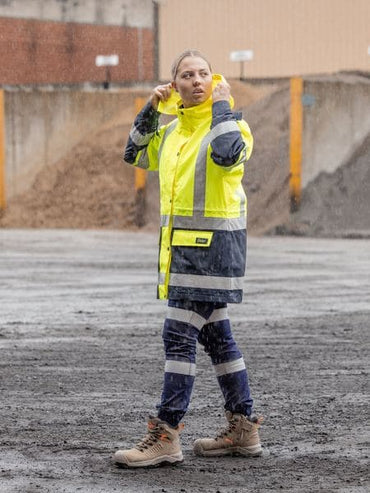 Bisley Taped Women's Hi Vis 5 in 1 Rain Jacket BKL6975 Metro Workwear.