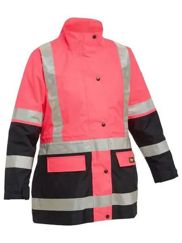 Bisley Taped Women's Hi Vis 5 in 1 Rain Jacket BKL6975 Metro Workwear.