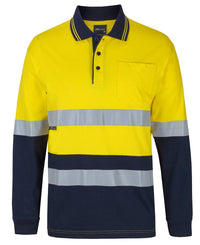 Hi Vis (D+n) L/s Cotton Polo 6DCPL Metro Workwear.