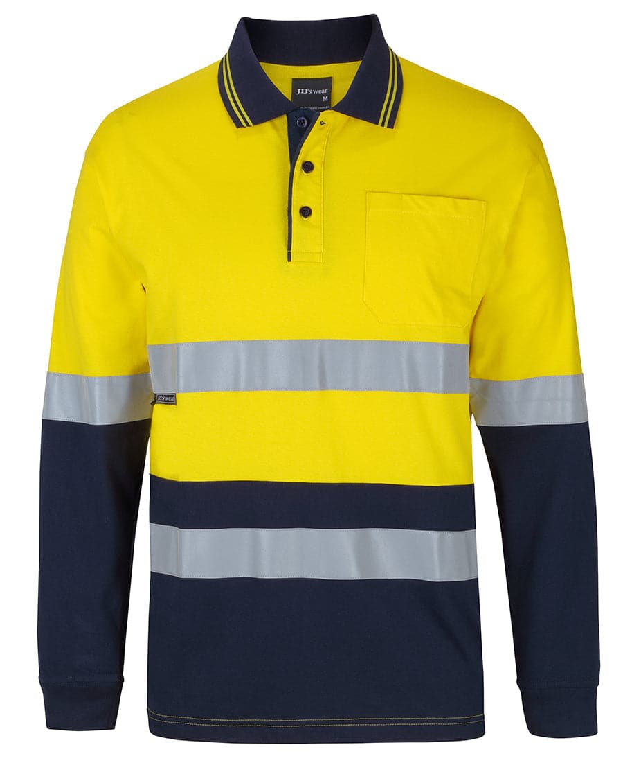 Hi Vis (D+n) L/s Cotton Polo 6DCPL Metro Workwear.
