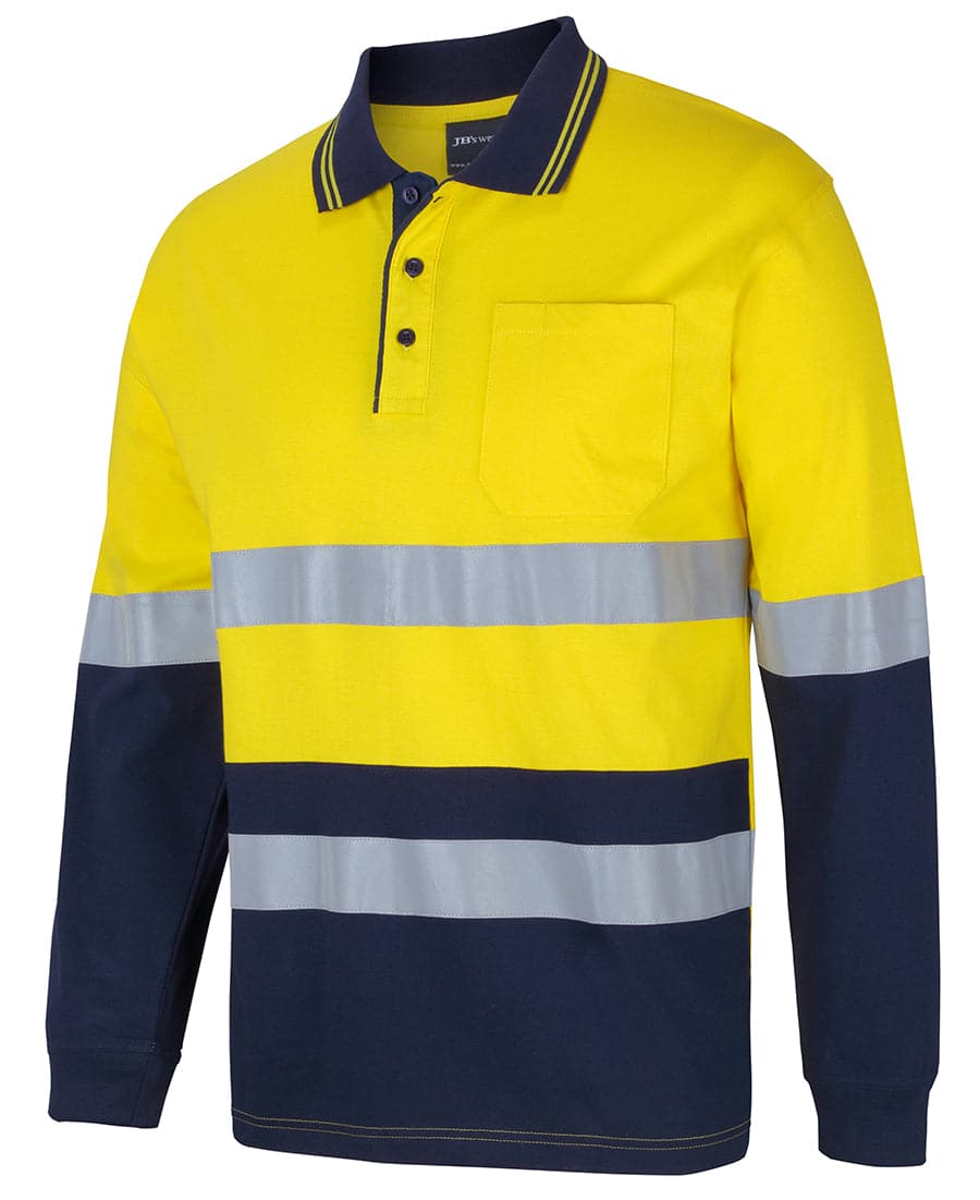 Hi Vis (D+n) L/s Cotton Polo 6DCPL Metro Workwear.