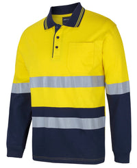 Hi Vis (D+n) L/s Cotton Polo 6DCPL Metro Workwear.