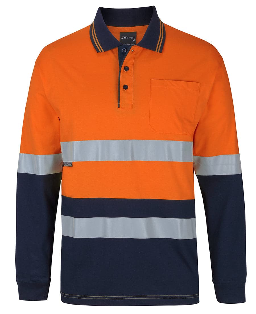 Hi Vis (D+n) L/s Cotton Polo 6DCPL Metro Workwear.