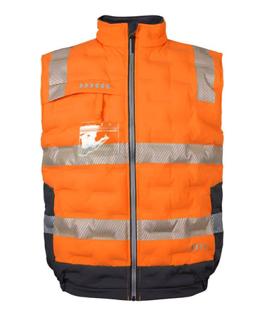 Jb's Hi Vis Graphene Puffer Taped Vest 6DGV Metro Workwear.