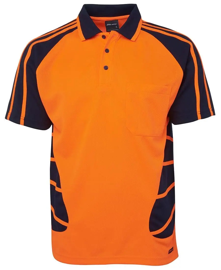 JB'S Hi-Vis Short Sleeve Spider Polo 6HSP Metro Workwear.