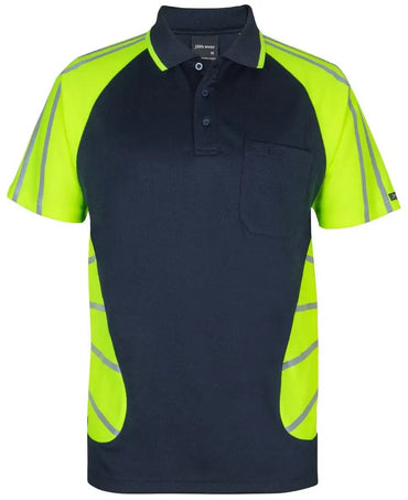 Jb's Short Sleeve Street Spider Hi Vis Polo With Reflective Stripes 6HSSR