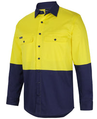 Hi Vis L/s Stretch Work Shirt 6HSWL Metro Workwear.