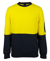 JB'S Hi-Vis 310 Cotton Crew Neck Sweater 6HVCM Metro Workwear.