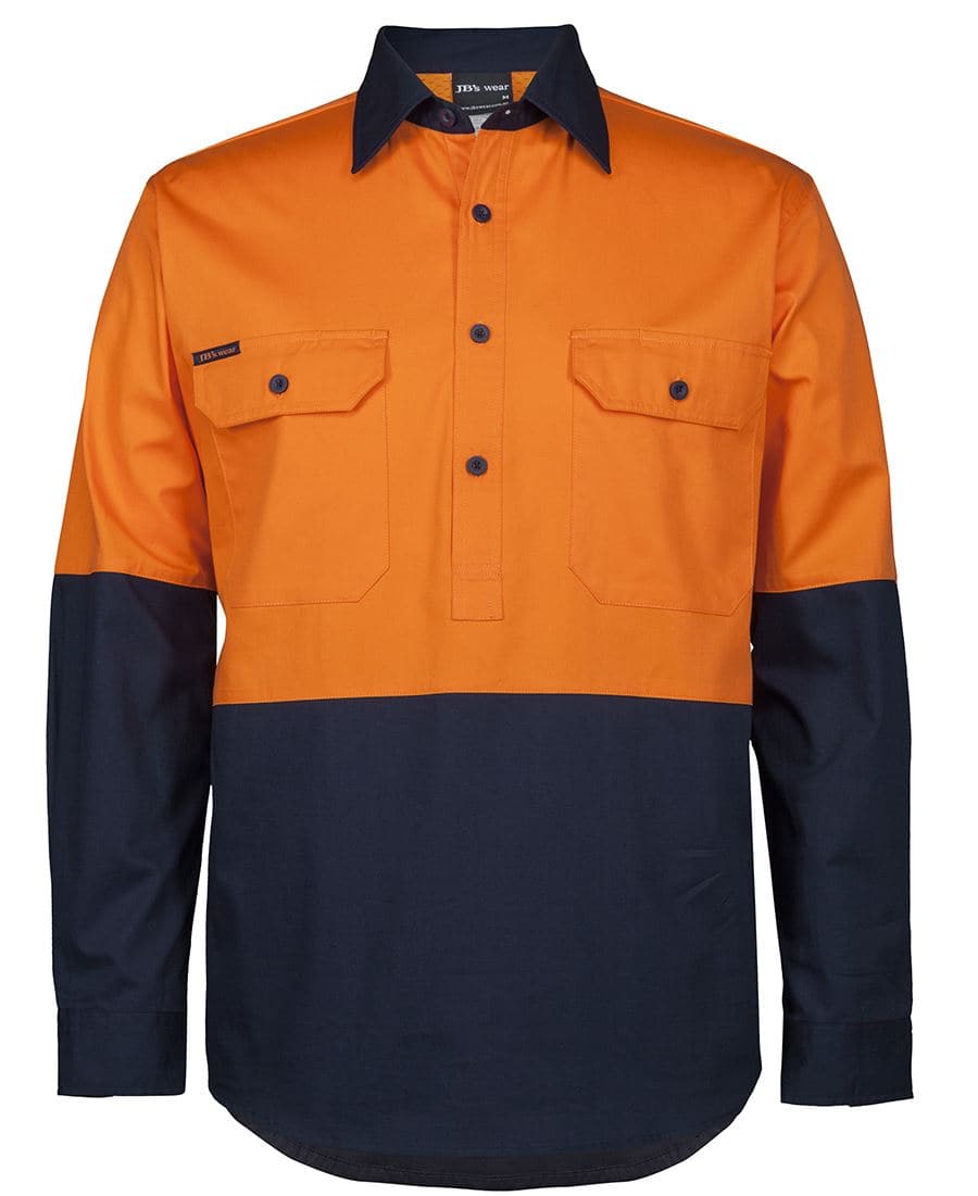 JB's Hi Vis Closed Front Work Shirt 6HVCS Metro Workwear.