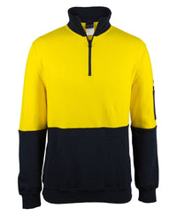 JB'S Hi-Vis 310 Cotton 1/2 Zip Fleece 6HVFM Metro Workwear.