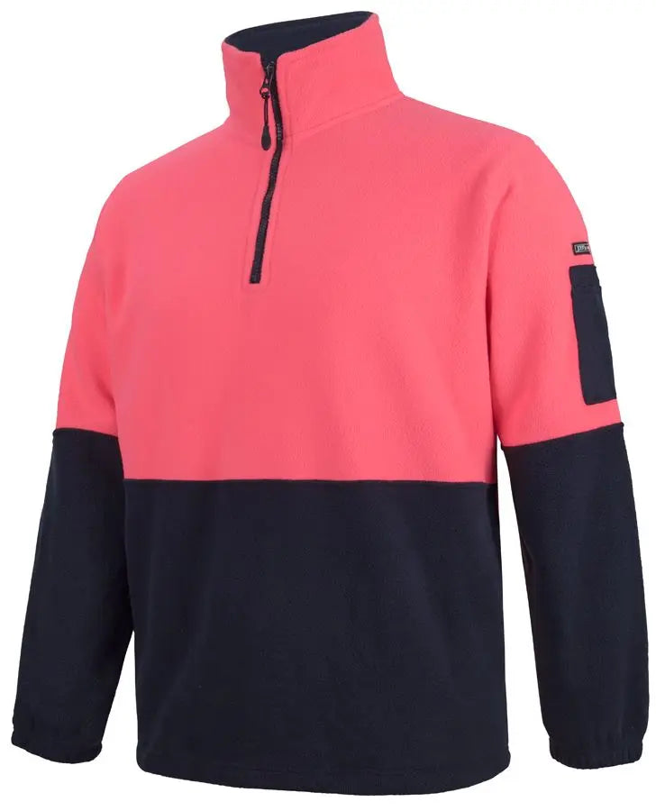 JB'S Hi-Vis 1/2 Zip Polar Fleece Sweat 6HVPF - Metro Workwear