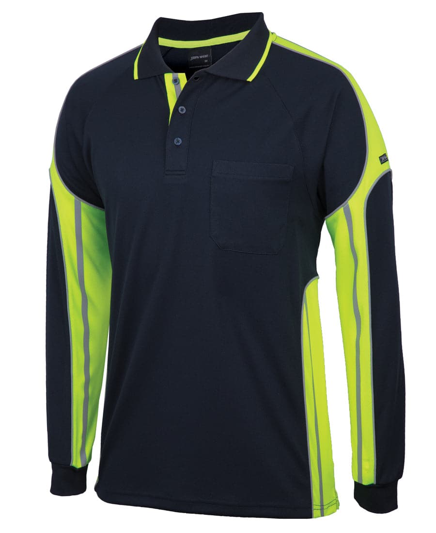 JB's Hi-Vis Long Sleeve Street Panel Polo 6SPPL Metro Workwear.