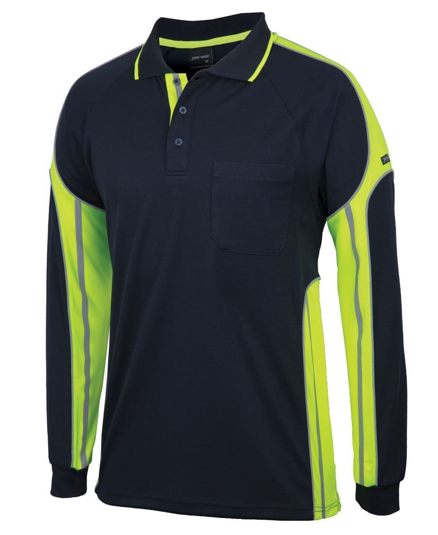 JB's Hi-Vis Long Sleeve Street Panel Polo 6SPPL Metro Workwear.