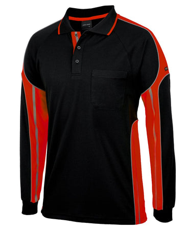 JB's Hi-Vis Long Sleeve Street Panel Polo 6SPPL Metro Workwear.