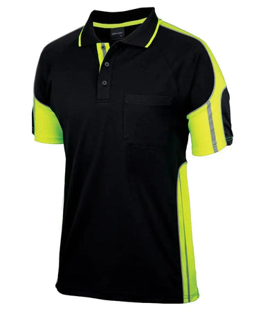 Black and Parrot Green Polo T-shirt