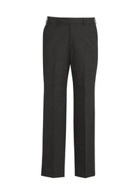 Biz Corporates Mens Flat Front Pant 74012 in Black