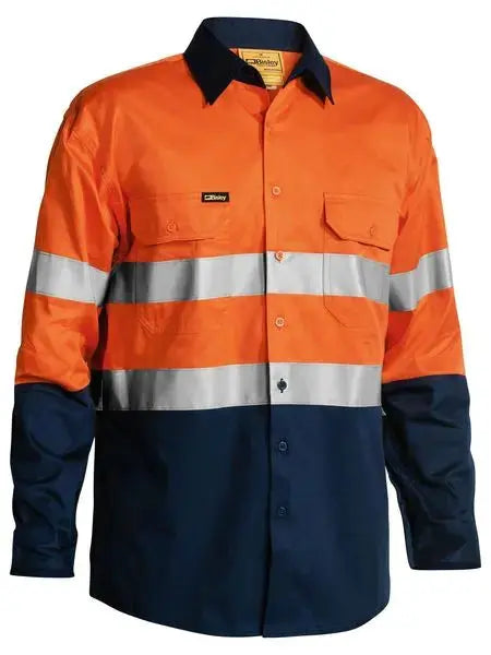 Bisley Workwear 3m Taped Cool Lightweight Hi Vis Long Sleeve Shirt BS6896