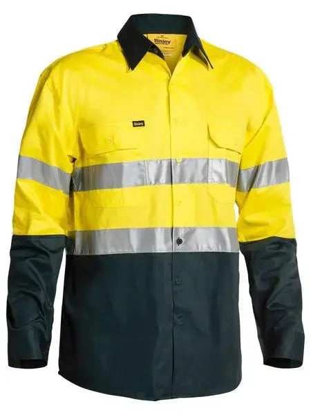 Bisley Workwear 3m Taped Cool Lightweight Hi Vis Long Sleeve Shirt BS6896