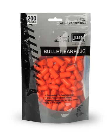 JB's  BULLET SHAPED EARPLUG (200 PIECES) 8P045 Metro Workwear.