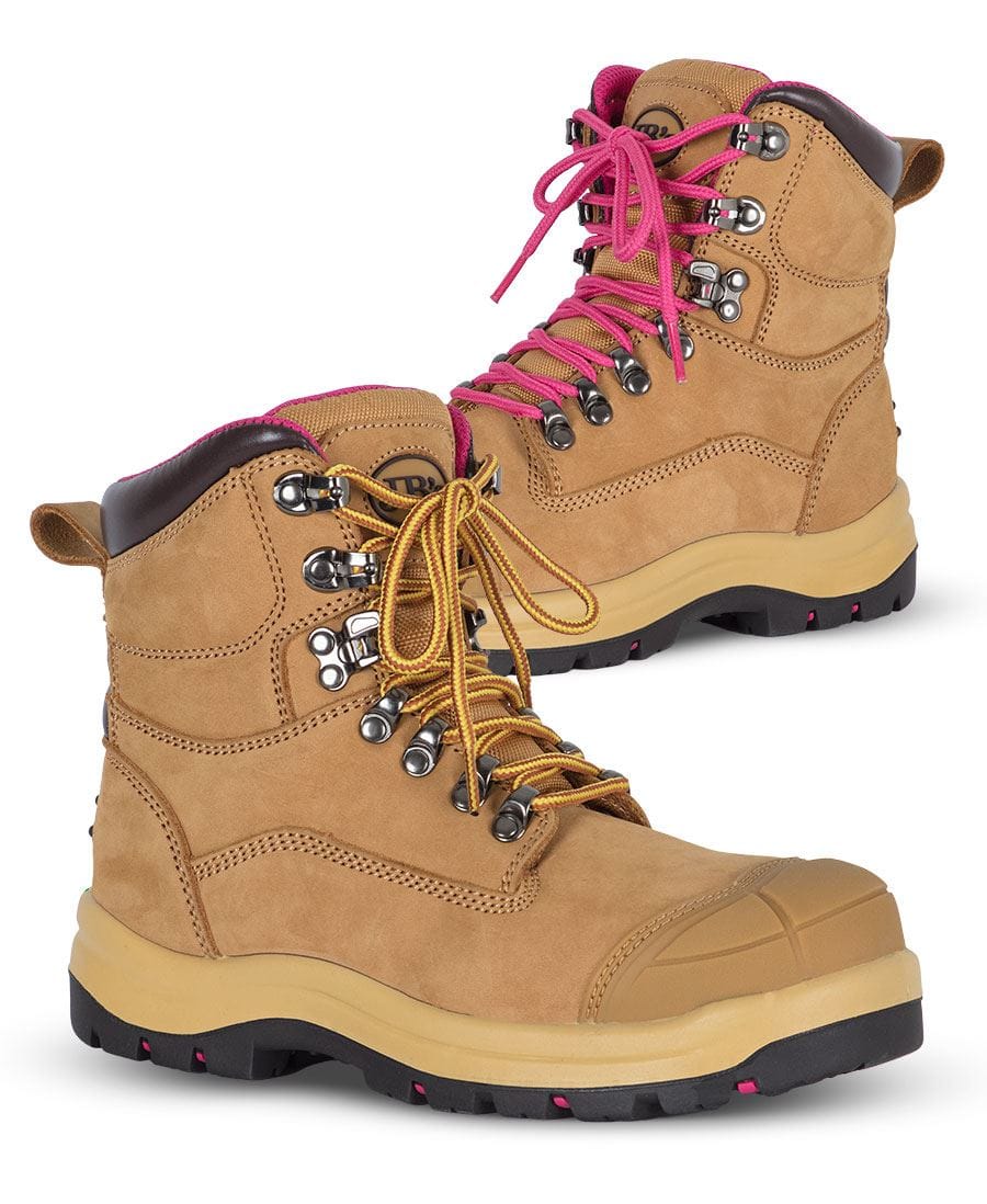 Jb's Ladies Roadtrain Zip Safety Boot 9E9 Wheat/Pink / 5