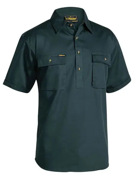 Bisley Workwear Closed Front Cotton Drill Shirt Sort Sleeve BSC1433 Metro Workwear.