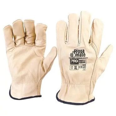 Pro Choice Riggamate Cow Grain, Beige Gloves X12 - CGL41B Metro Workwear.