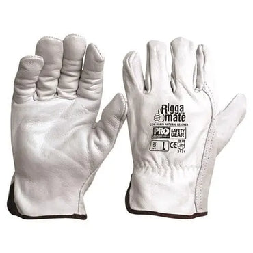 Pro Choice Riggamate Cow Grain Natural, Grey Gloves X12 - CGL41N Metro Workwear.