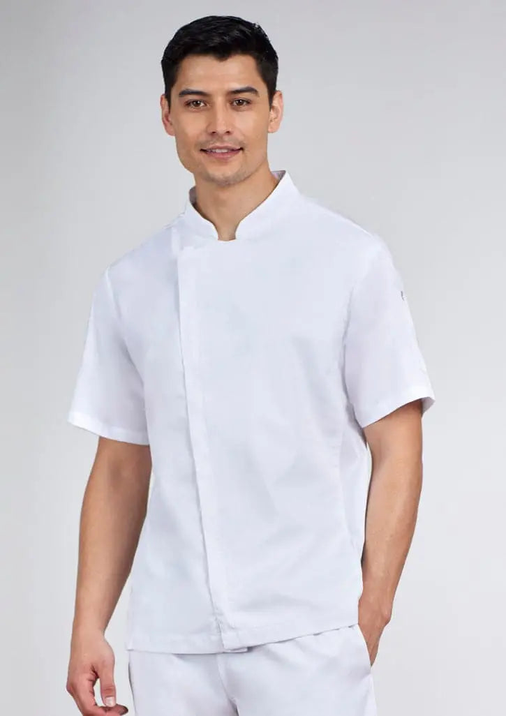 Biz Collection Men's Alfresco Short Sleeve Chef Jacket CH330MS Metro Workwear.