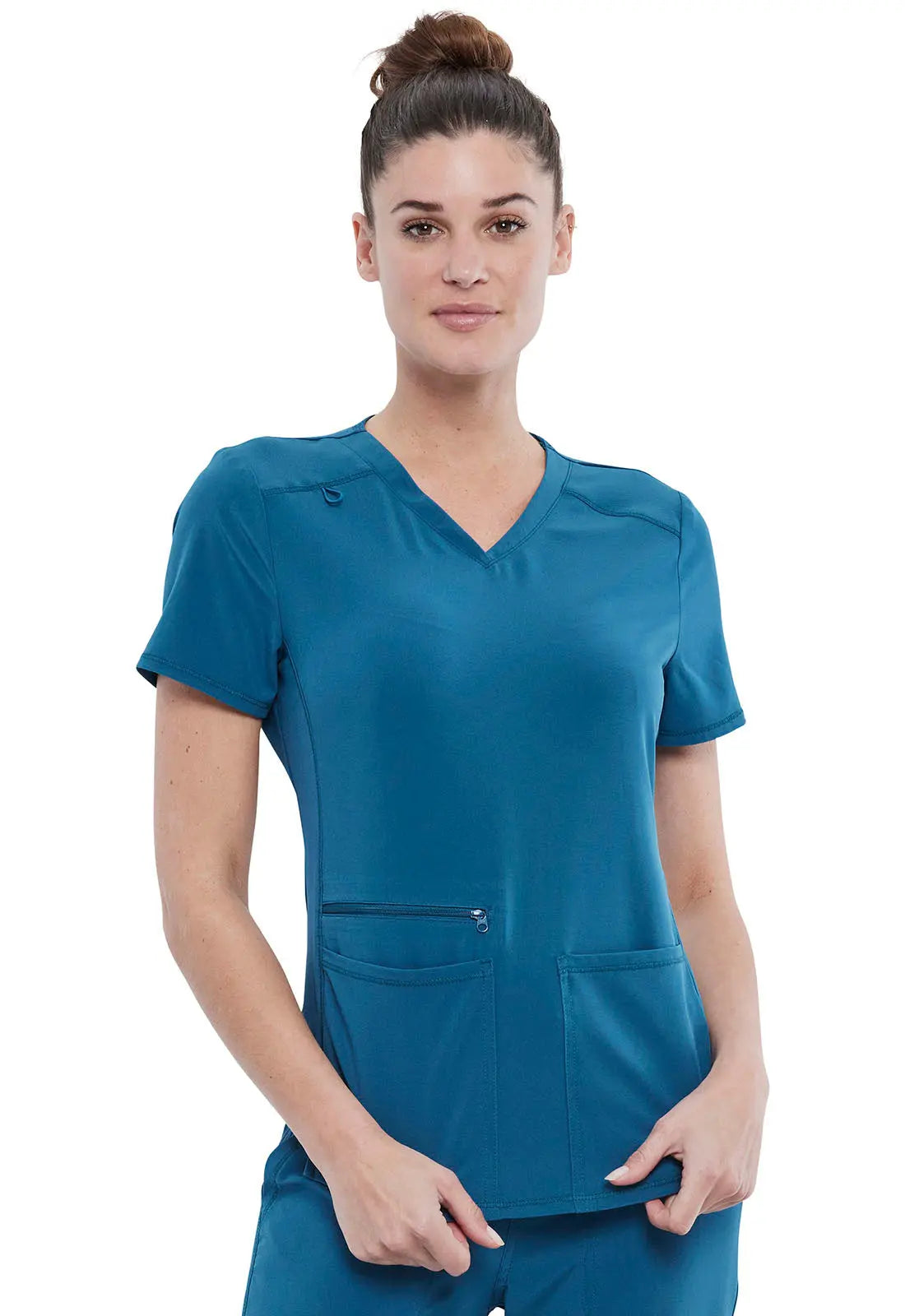 Cherokee Atmos Women'sKnit Inset Scrub Top CK837A  Simply Scrubs Australia