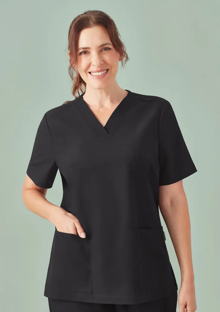 Biz Care Women's Pulse V-neck Scrub Top CU543LS  Simply Scrubs Australia