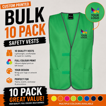10 x Jb’s Printed Coloured Vests 6HFV