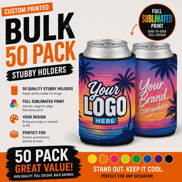 Custom Stubby Holders x 50