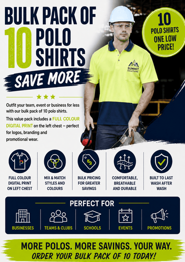 10 x Syzmik Printed Hi Vis Polo ZH231