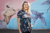 Softies Women's Dog Paw's Slim Fit Fun Scrub Top DPOT01 Metro Workwear.