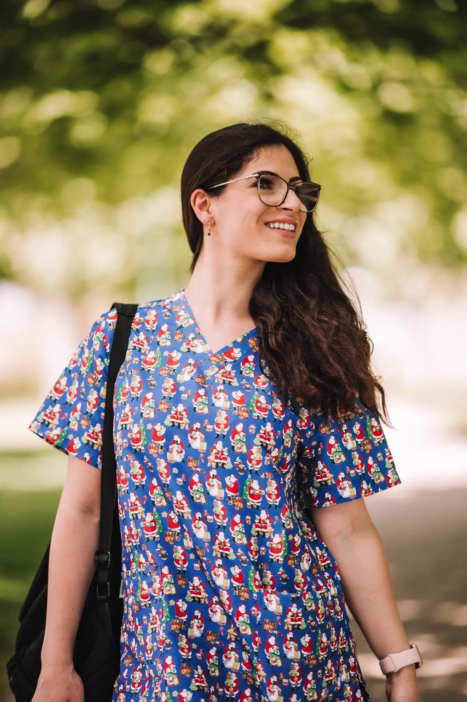Unisex Christmas Scrubs Top Printed SS01 Metro Workwear.