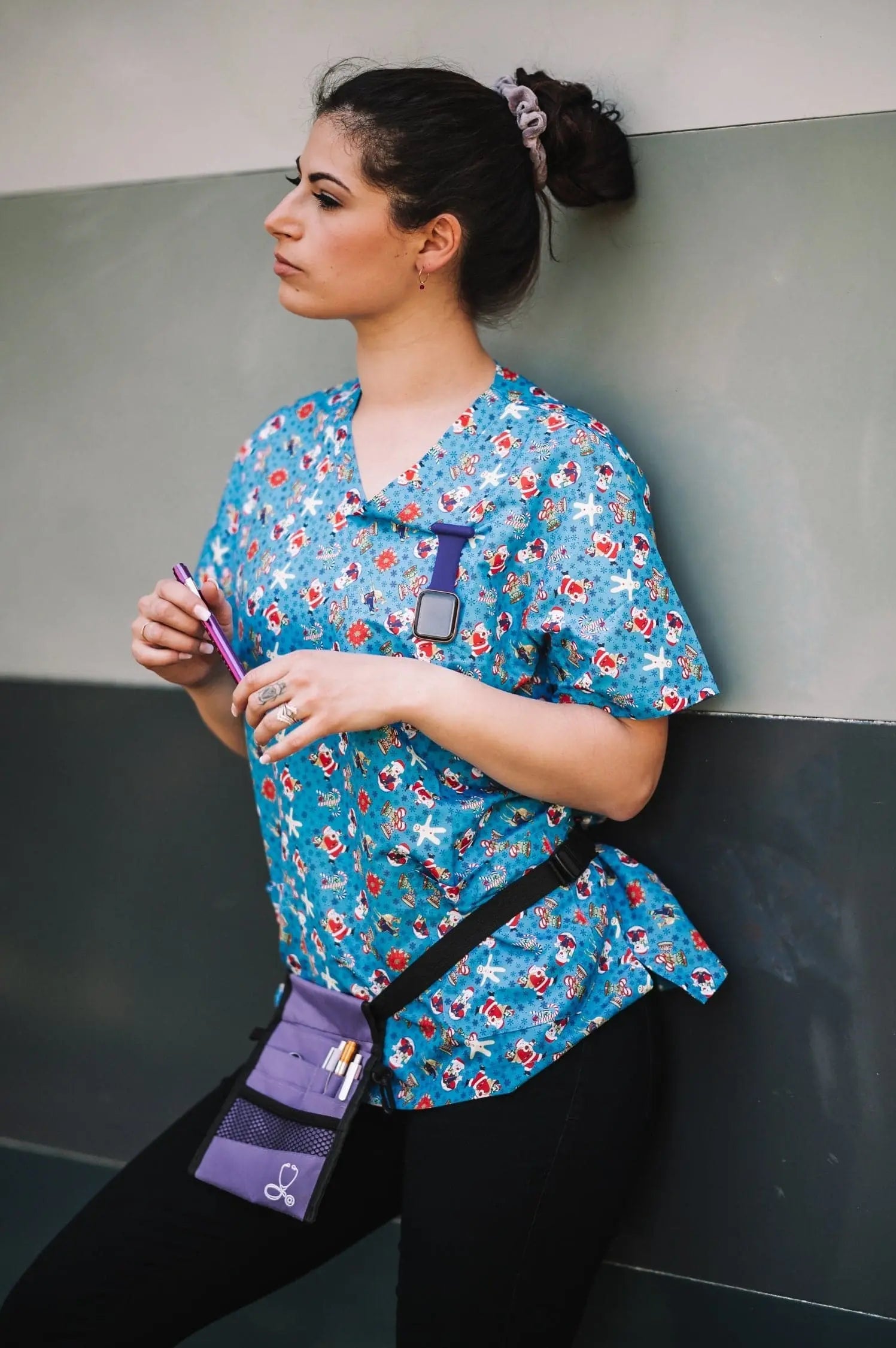 Unisex Christmas Scrubs Top Printed SS01 Metro Workwear.