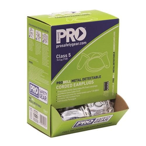 Pro Choice Pro-bell Pu Metal Detectable Earplug - Box Of 100 Metro Workwear.