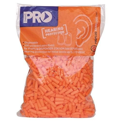 Pro Choice Pro-bullet Pu Earplugs Dispenser Refill - 500 Pairs Per Bag - EPDS500R Metro Workwear.