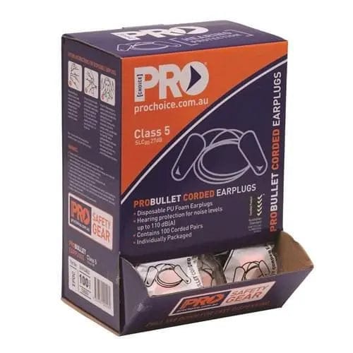 Pro Choice Pro-bullet Pu Earplugs Corded - Box Of 100 - EPOC